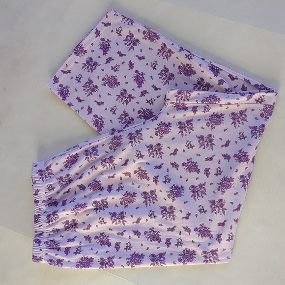 Lati Fashions Floral Piping Two Piece Pajama Set XXL Purple - Picture 8 of 16